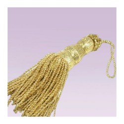 Borla grande lisa metalica dorado