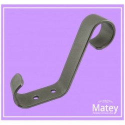 PERCHERO COLONIAL CON SOPORTE PARA TOALLERO DE 25MM EN COLOR GRIS