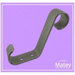 PERCHERO COLONIAL CON SOPORTE PARA TOALLERO DE 25MM EN COLOR GRIS