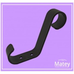 PERCHERO COLONIAL CON SOPORTE PARA TOALLERO DE 25MM EN COLOR NEGRO MATE