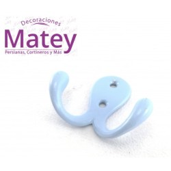 PERCHERO DOBLE DE GOTA EN COLOR AZUL PASTEL.