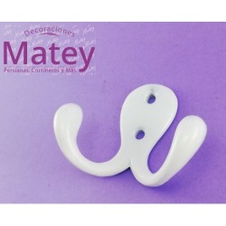 PERCHERO DOBLE DE GOTA EN COLOR BLANCO.