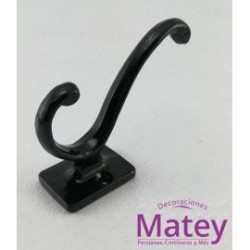 PERCHERO DOBLE BASE CUADRADA COLOR NEGRO.