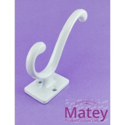 PERCHERO DOBLE BASE CUADRADA COLOR BLANCO.