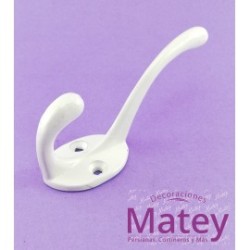 PERCHERO DOBLE COLOR BLANCO BASE OVALADA.