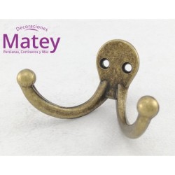 PERCHERO DOBLE HANDY HOME COLOR ORO VIEJO.