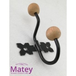 PERCHERO DOBLE COLONIAL COLOR NEGRO.