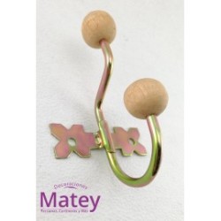 PERCHERO DOBLE COLONIAL COLOR TROPICALIZADO.