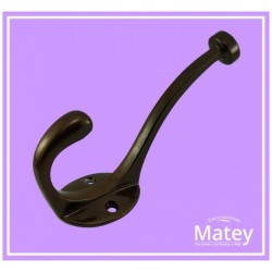 PERCHERO ESPAÑOL DOBLE BASE OVALADA HECHO EN ALUMINIO  PINTADO CAFE