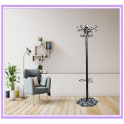 PERCHERO DE PIE VENUS EN ALUMINIO PINTADO EN COLOR NEGRO VEIN.