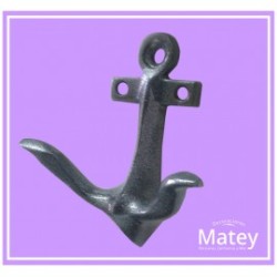 PERCHERO DE ANCLA SENCILLO EN ALUMINIO PINTADO NEGRO VEING.
