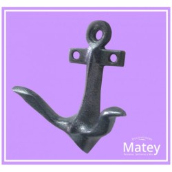 PERCHERO DE ANCLA SENCILLO EN ALUMINIO PINTADO NEGRO VEING.
