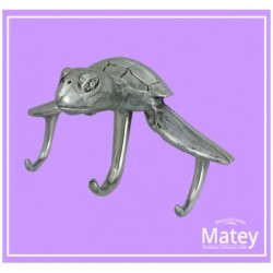 PERCHERO TORTUGA 3 PERCHAS EN ALUMINIO PULIDO,