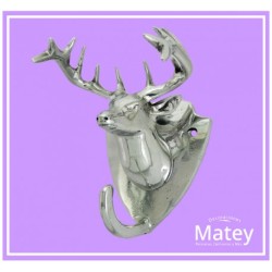 PERCHERO VENADO 6 HASTAS EN ALUMINIO PULIDO