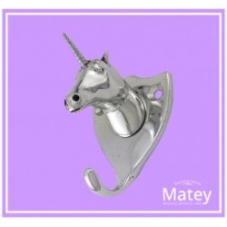 PERCHERO UNICORNIO CON BASE EN ALUMINIO PULIDO
