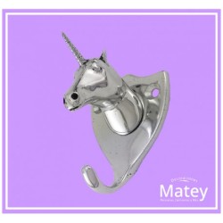 PERCHERO UNICORNIO CON BASE EN ALUMINIO PULIDO