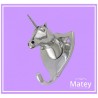 PERCHERO UNICORNIO CON BASE EN ALUMINIO PULIDO
