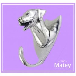 PERCHERO LABRADOR EN ALUMINIO PULIDO