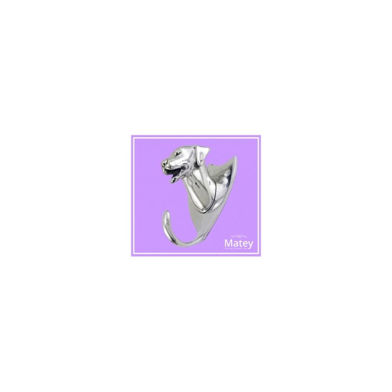 PERCHERO LABRADOR EN ALUMINIO PULIDO