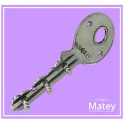 PORTA LLAVES DE 4 PERCHAS EN ALUMINIO PULIDO