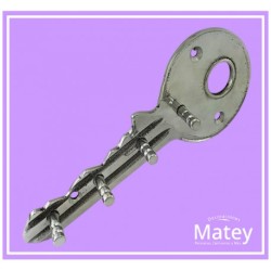 PORTA LLAVES DE 4 PERCHAS EN ALUMINIO PULIDO
